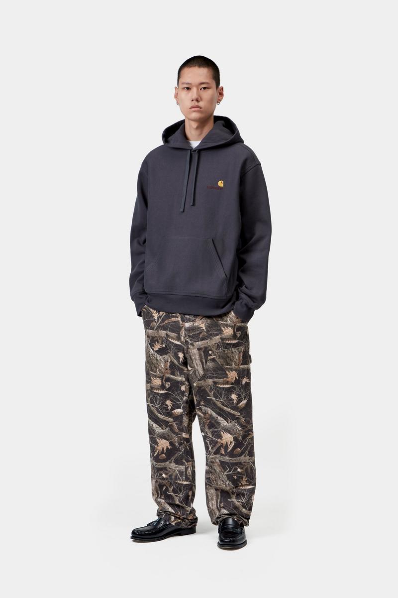Carhartt Double Knee Pant - Camo Feather Tree, Black, Heavy stone wash