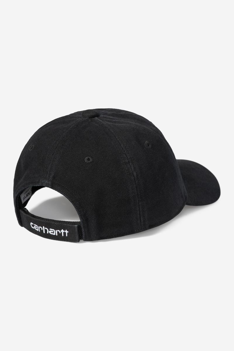 Carhartt Canvas 6-Panel Cap - Black/White, Stone washed