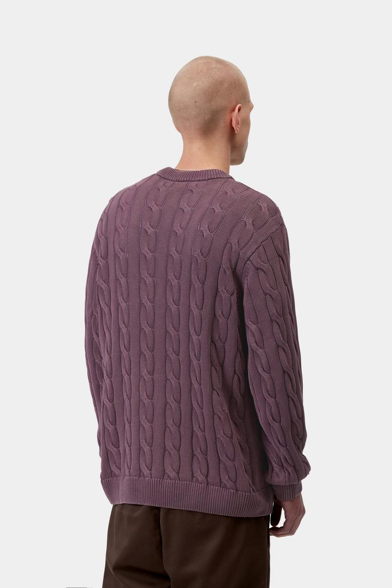 Carhartt Carter Sweater - Cozy Purple, Garment dyed