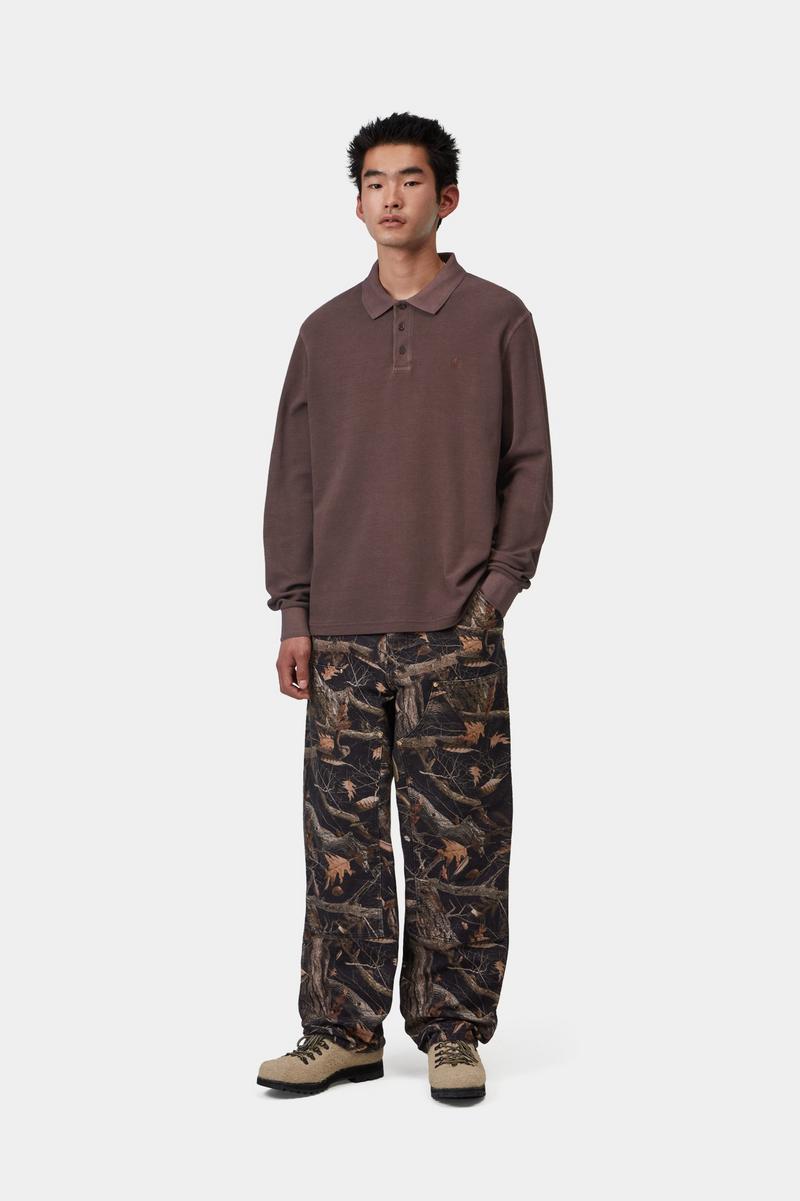 Carhartt L/S Waffle Rugby Shirt - Palisander, Garment dyed
