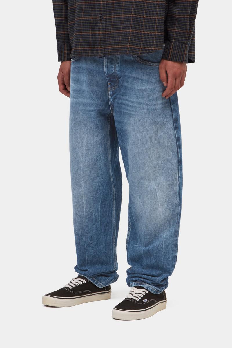 Carhartt Newel Pant - Blue, Marble used wash
