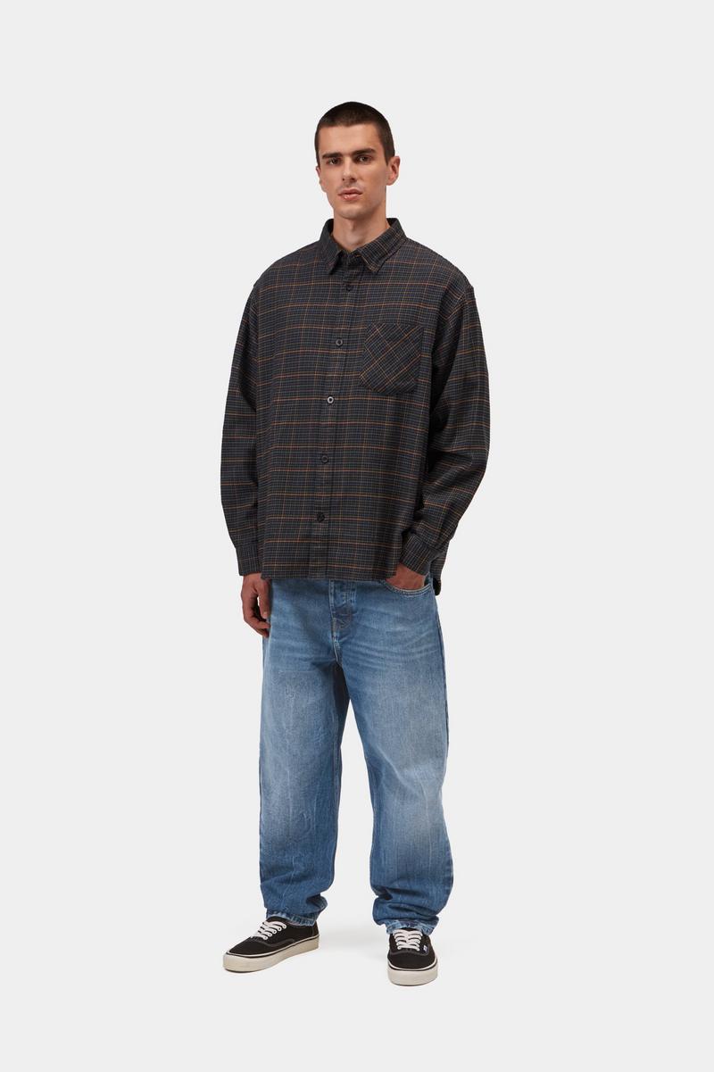 Carhartt Newel Pant - Blue, Marble used wash