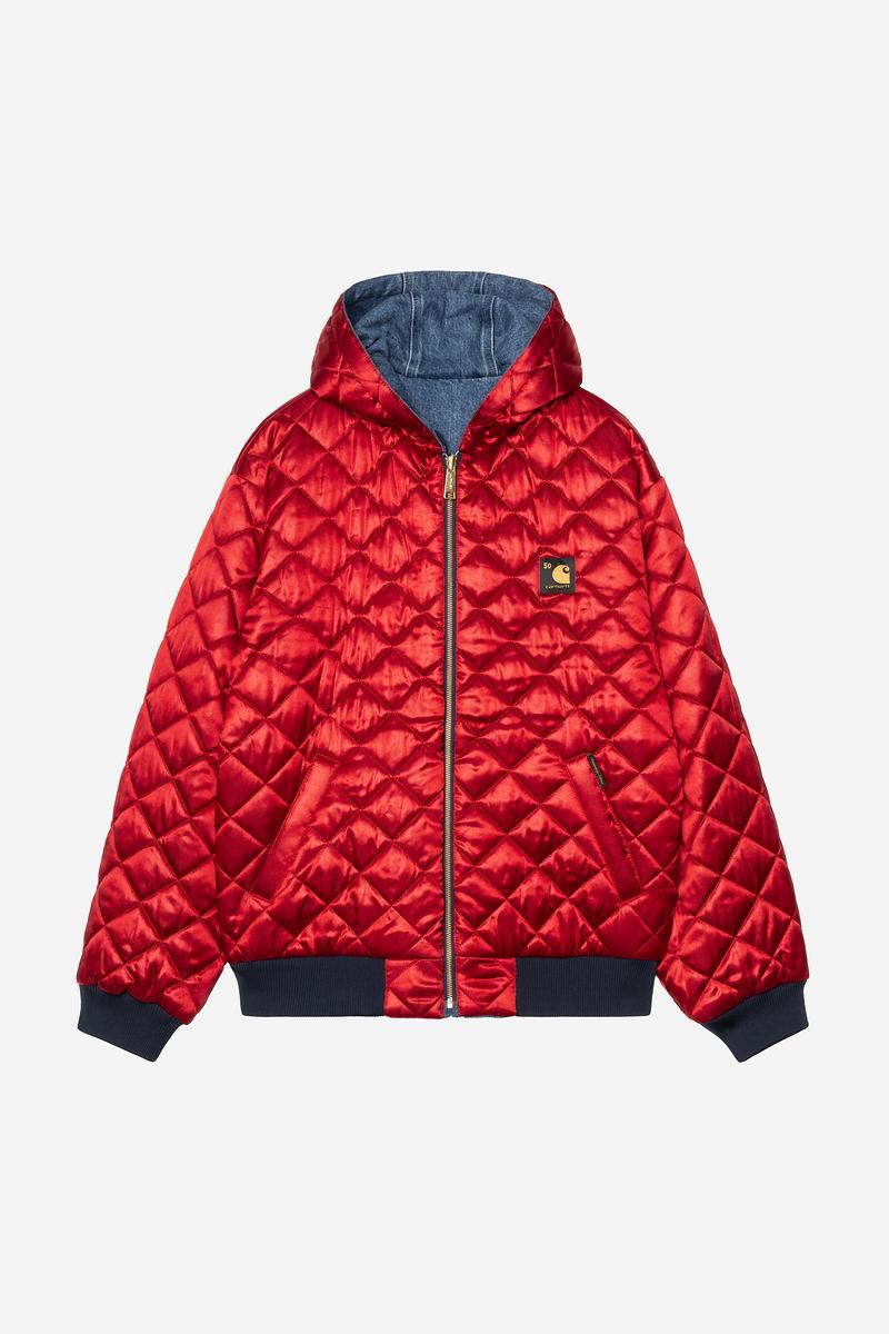 Carhartt OG Active Jacket 50th Anniversary Edition Denim - Blue / USA Red, Stone bleached