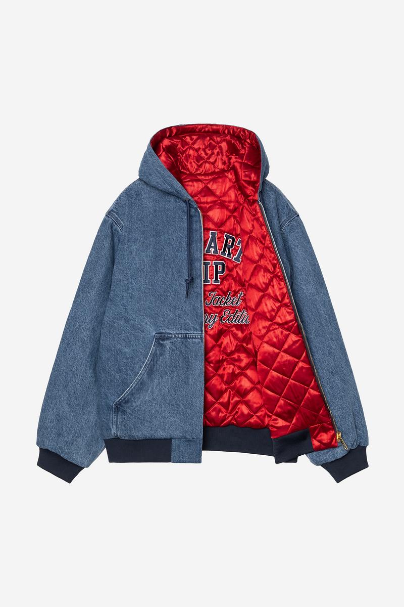 Carhartt OG Active Jacket 50th Anniversary Edition Denim - Blue / USA Red, Stone bleached