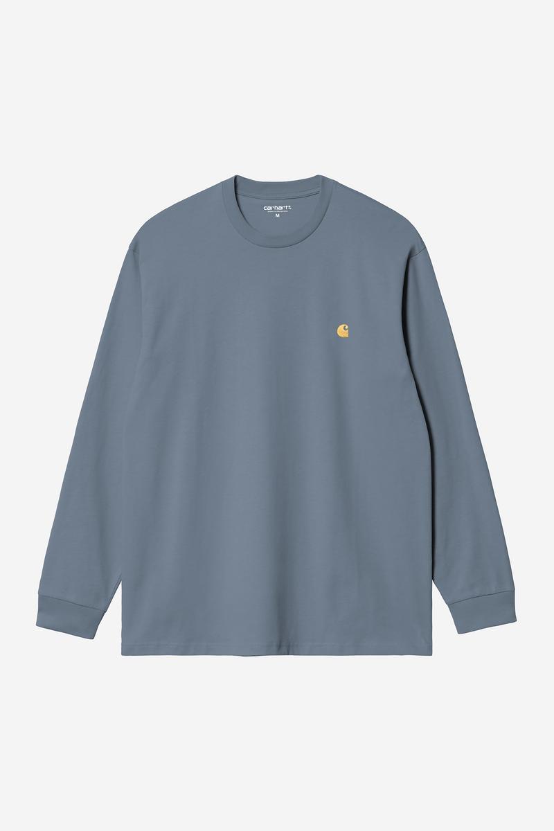 Carhartt L/S Chase T-Shirt - Icesheet / Gold
