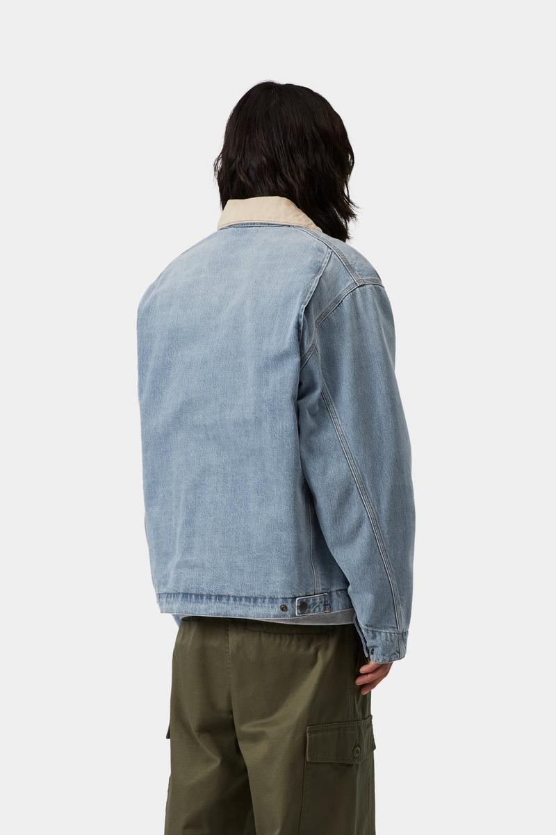 Carhartt OG Detroit Jacket - Blue / Dusty H Brown, Burst washed