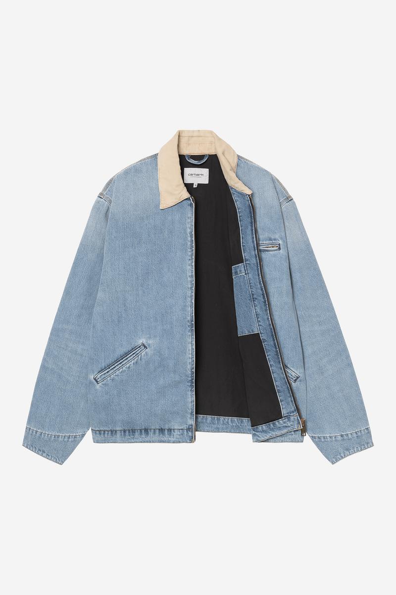 Carhartt OG Detroit Jacket - Blue / Dusty H Brown, Burst washed