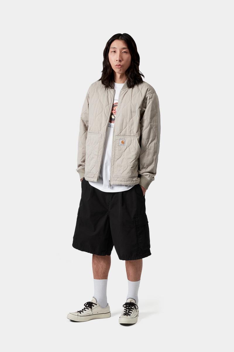 Carhartt Cole Cargo Short - Black, Garment dyed