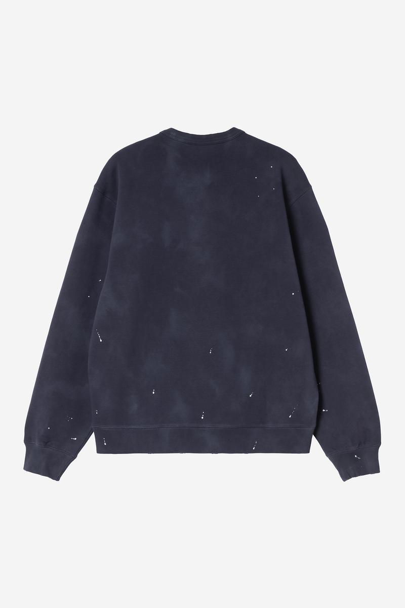 Carhartt Painter Sweatshirt - Dark Navy, Destroy wash, splatter