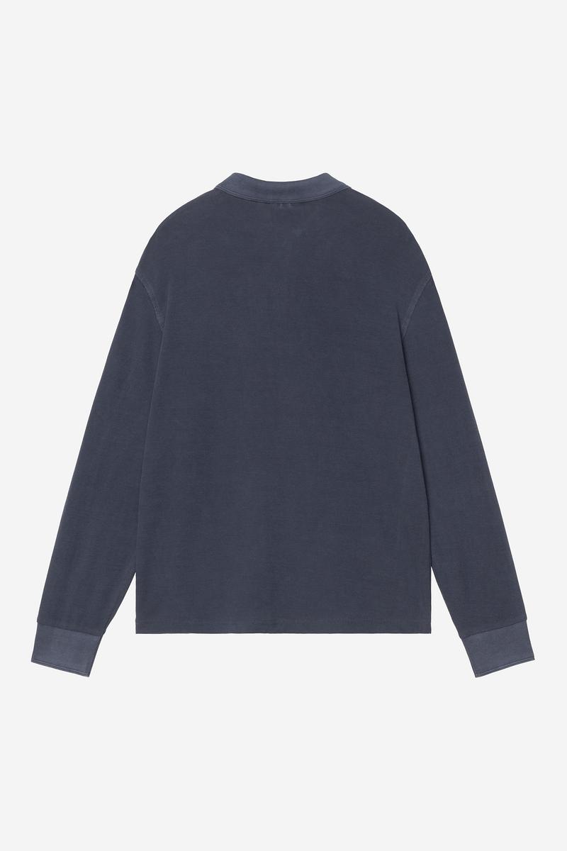 Carhartt L/S Waffle Rugby Shirt - Dark Navy, Garment dyed
