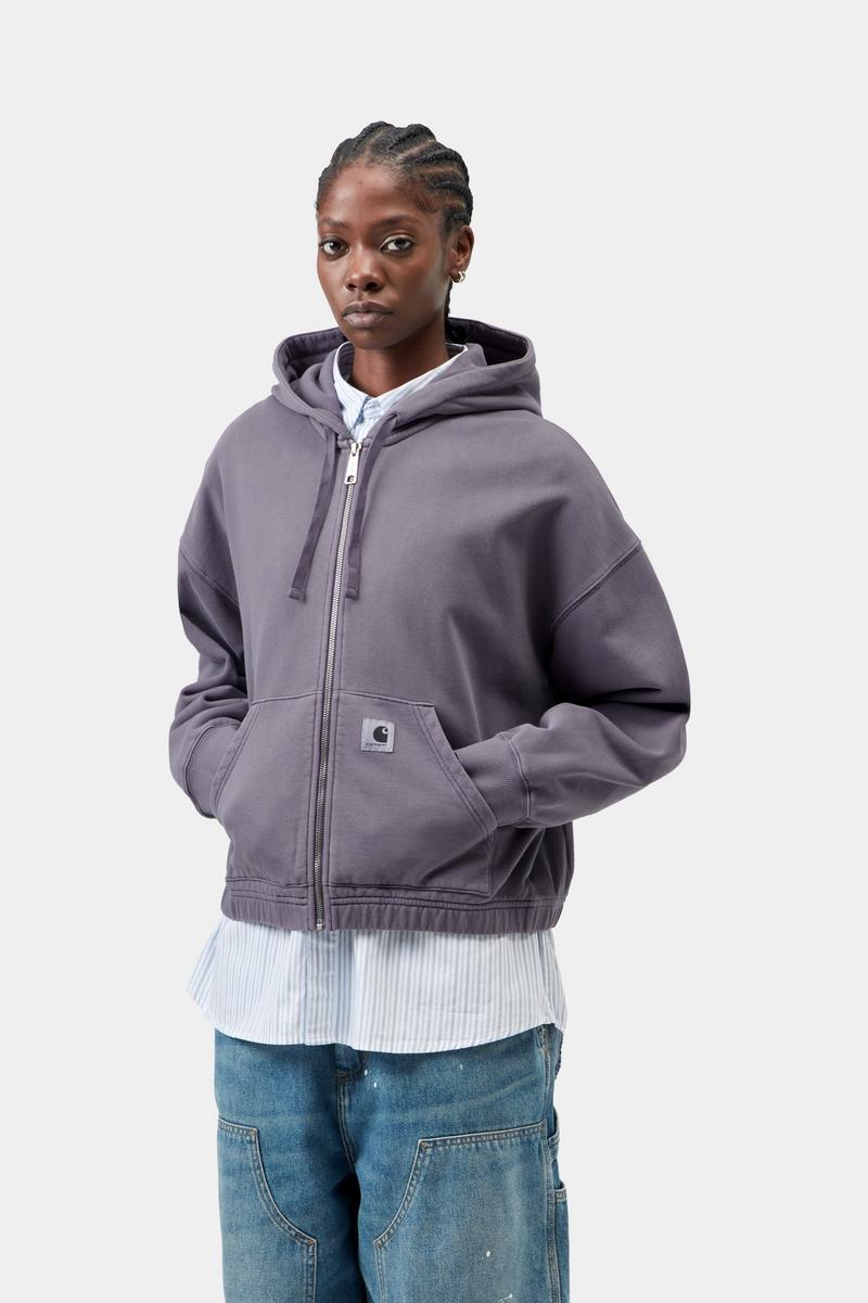 Carhartt Hooded Hoggard Jacket - Shady Purple, Garment dyed