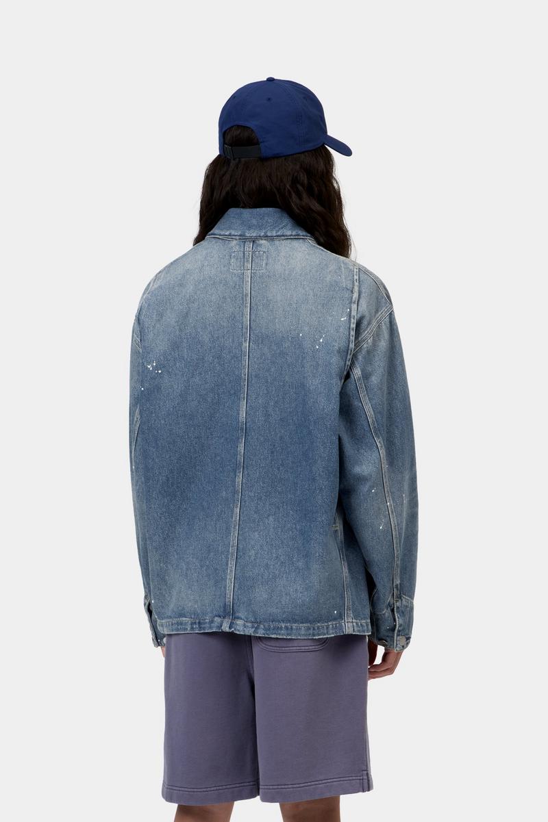 Carhartt OG Michigan Coat - Blue, Destroy wash, splatter