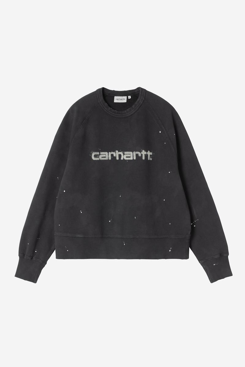 Carhartt Painter Sweatshirt - Black, Destroy wash, splatter