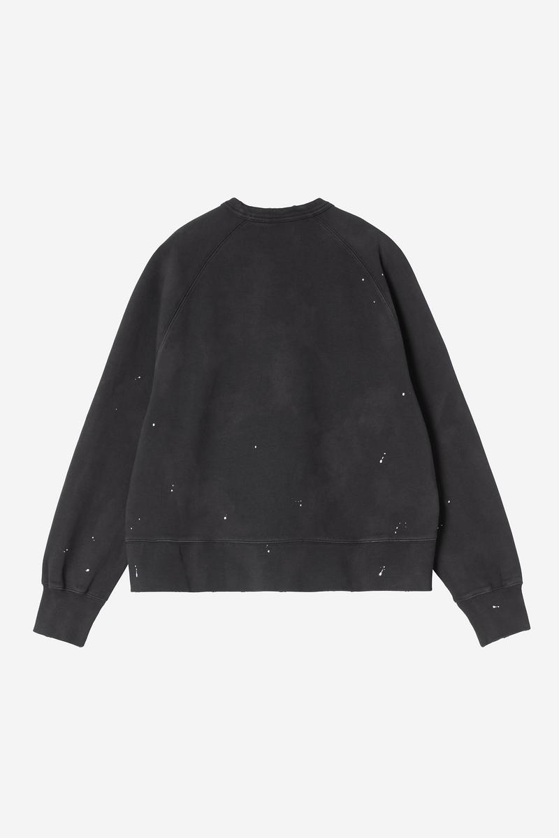 Carhartt Painter Sweatshirt - Black, Destroy wash, splatter