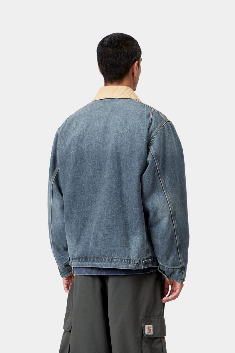 Carhartt OG Detroit Jacket - Blue / Dusty H Brown, Old used wash