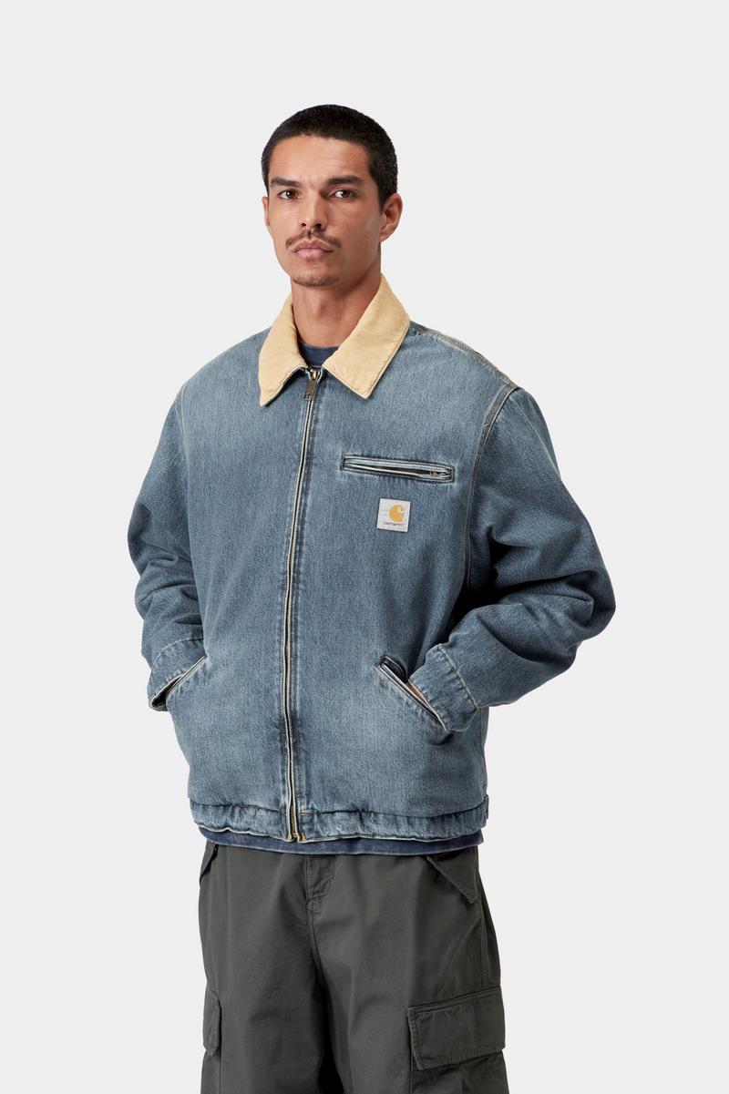 Carhartt OG Detroit Jacket - Blue / Dusty H Brown, Old used wash