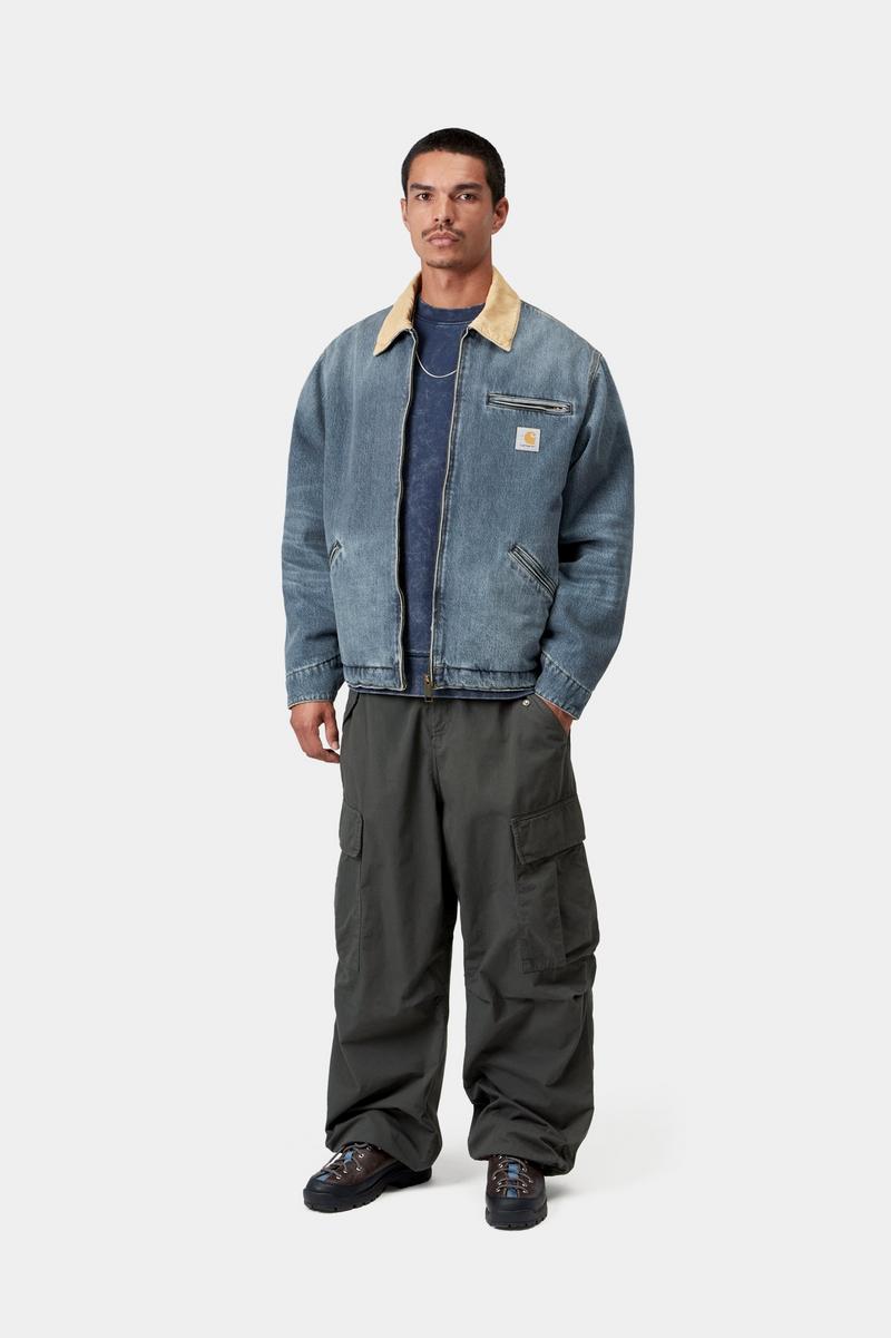 Carhartt OG Detroit Jacket - Blue / Dusty H Brown, Old used wash