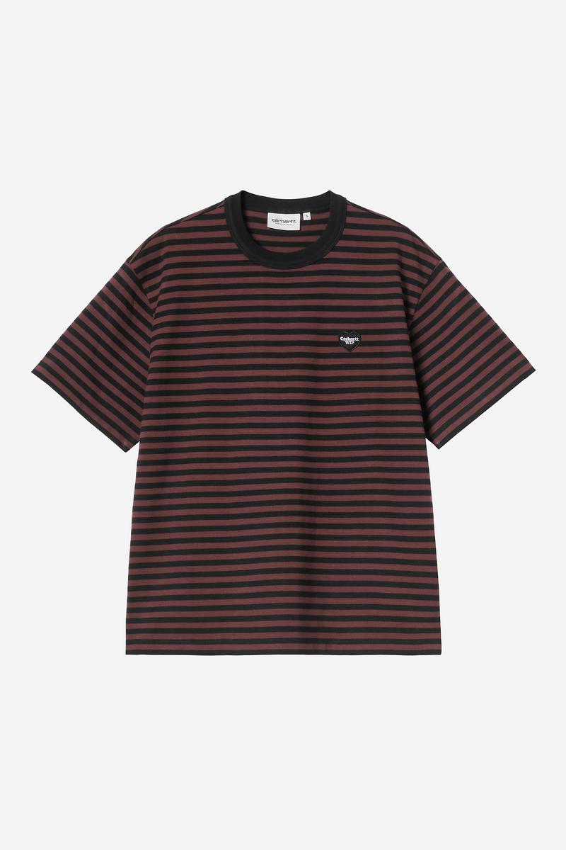 Carhartt S/S Essy T-Shirt - Essy Stripe, Black / Amarone