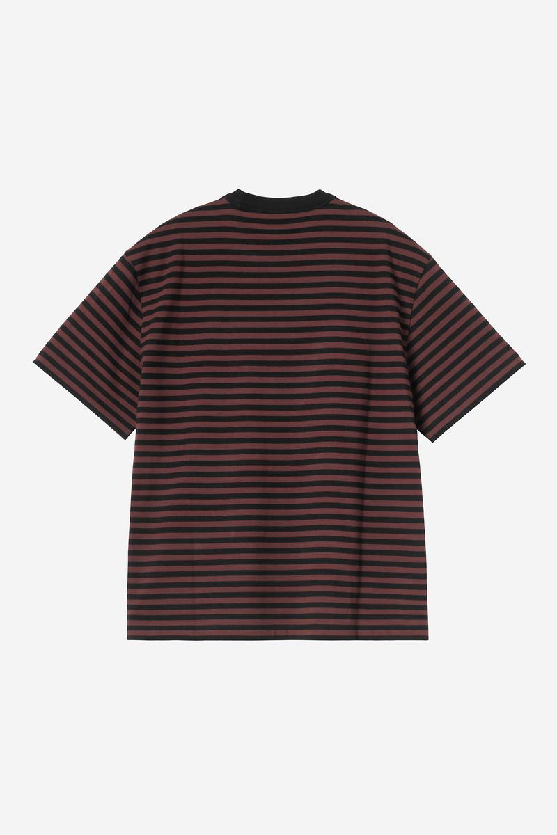 Carhartt S/S Essy T-Shirt - Essy Stripe, Black / Amarone