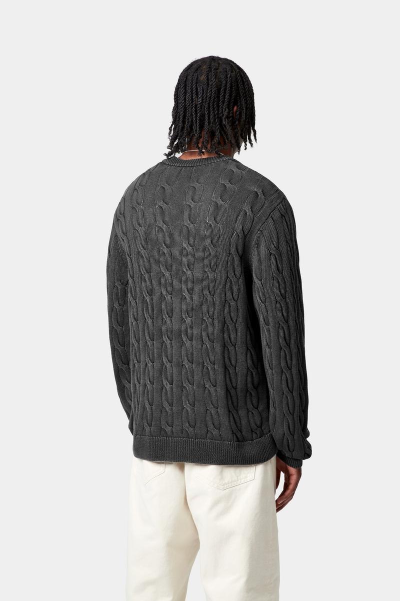 Carhartt Carter Sweater - Black, Garment dyed