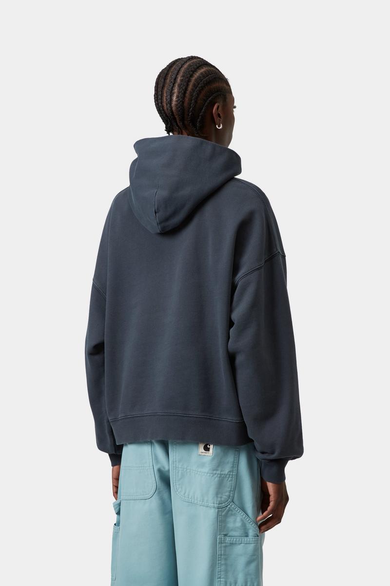 Carhartt Hooded Benton Sweatshirt - Carbon, Garment dyed