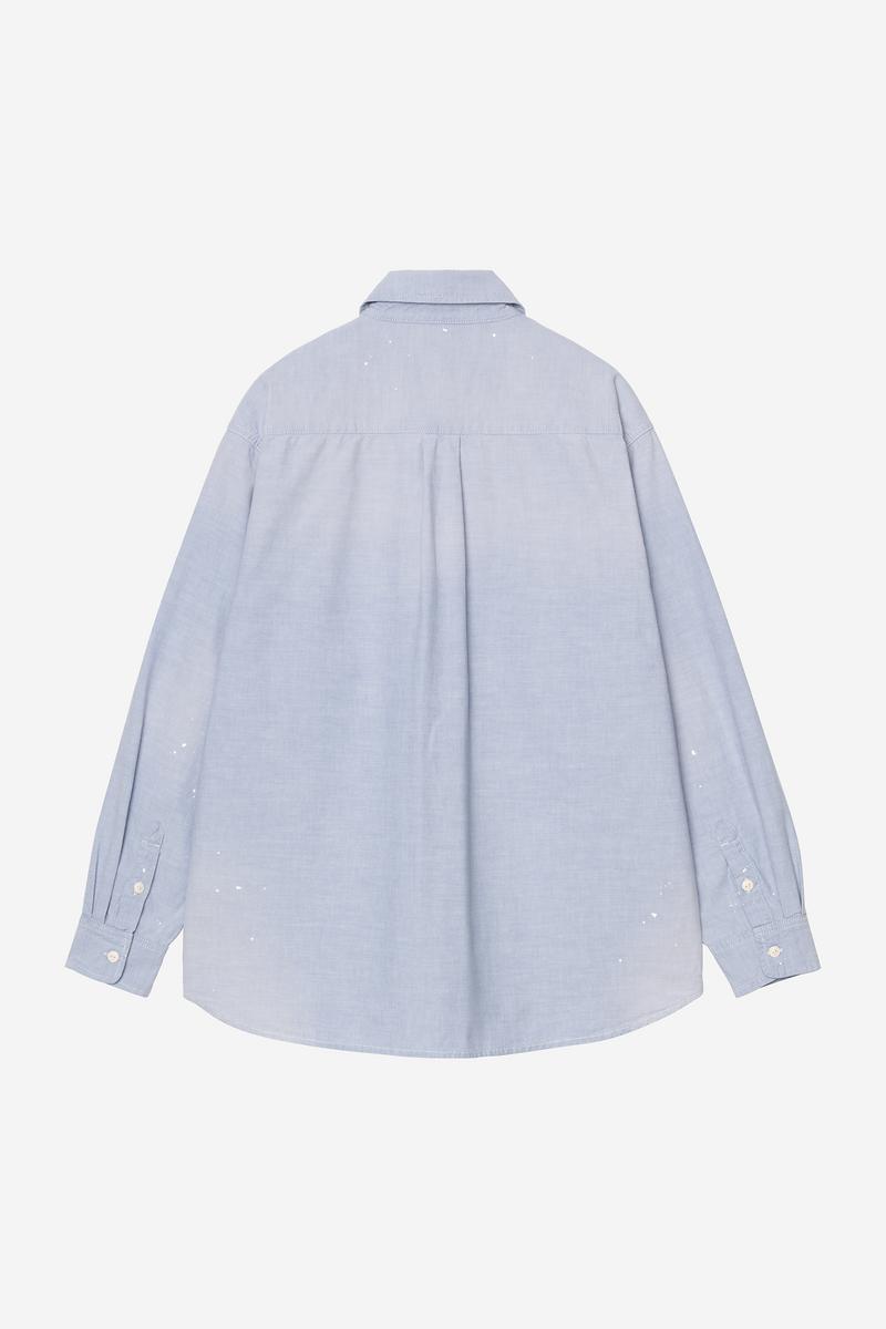 Carhartt L/S Painter Shirt - Blue, Worn used, splatter