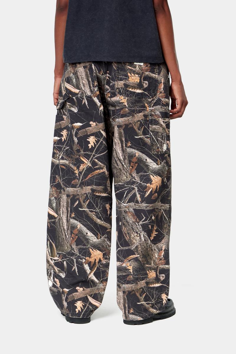 Carhartt Brandon Single Knee Pant - Camo Feather Tree, Black, Heavy stone wash