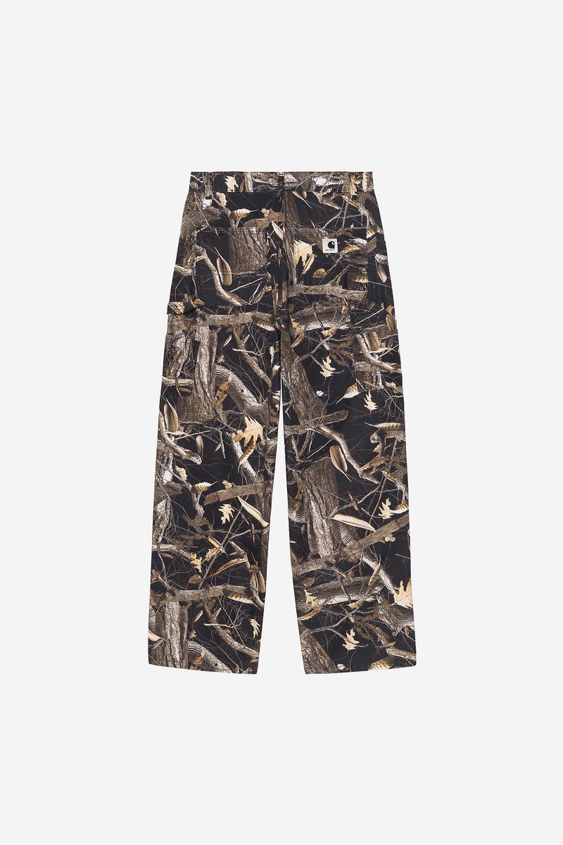 Carhartt Brandon Single Knee Pant - Camo Feather Tree, Black, Heavy stone wash