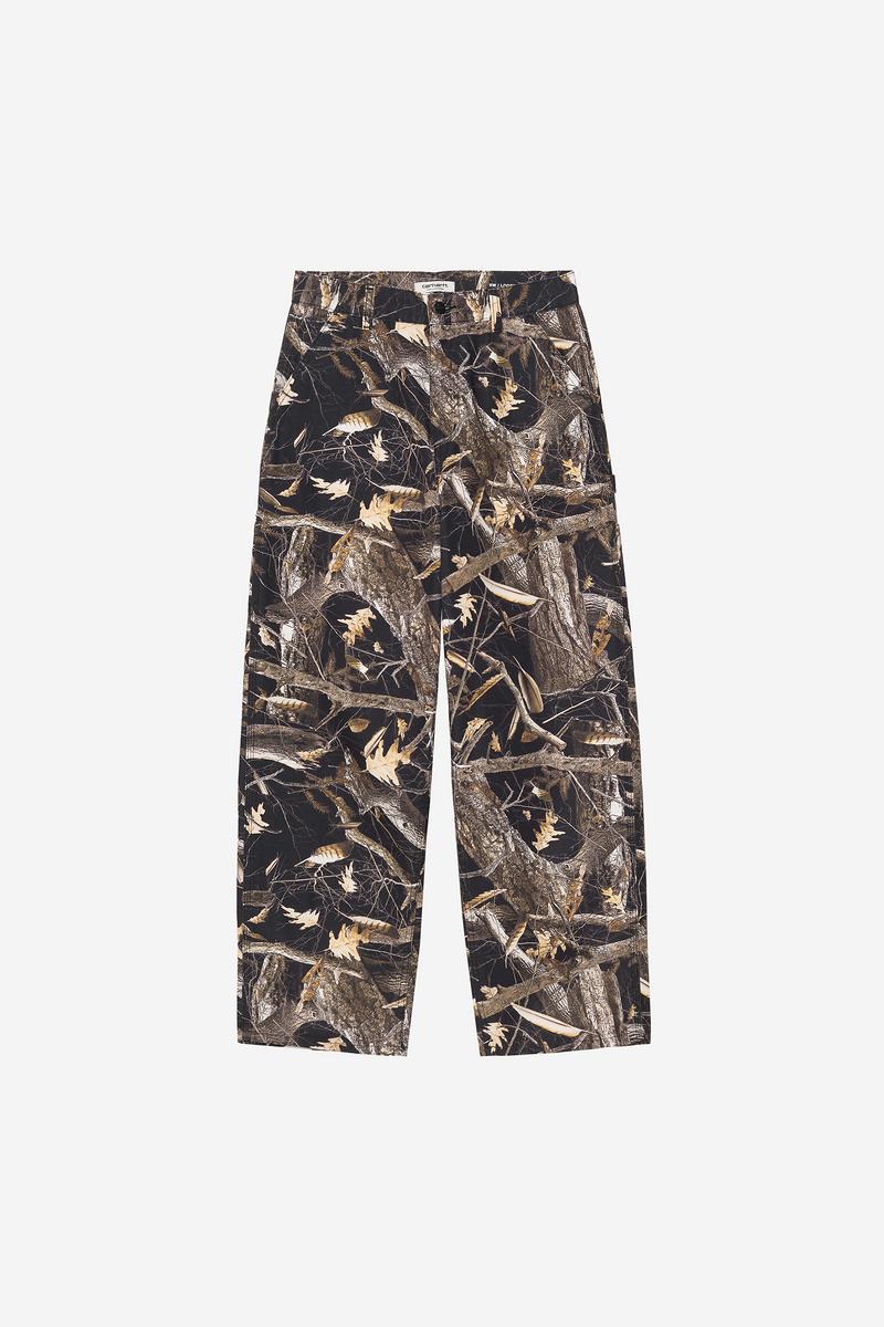 Carhartt Brandon Single Knee Pant - Camo Feather Tree, Black, Heavy stone wash