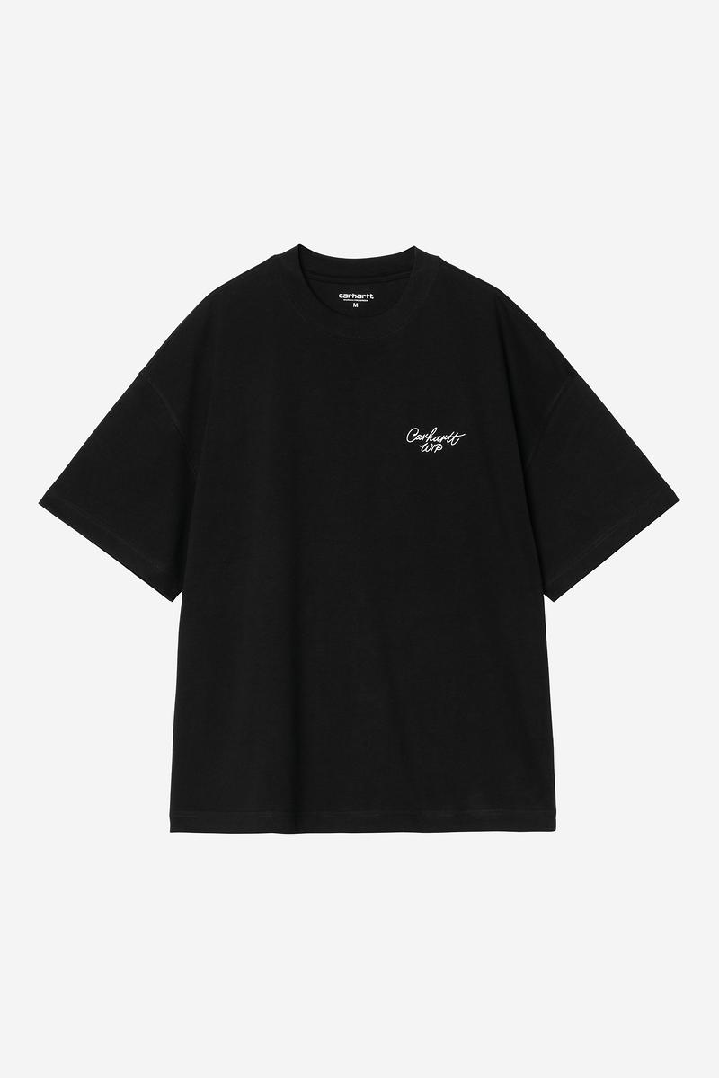 Carhartt S/S Signature Script T-Shirt - Black / White