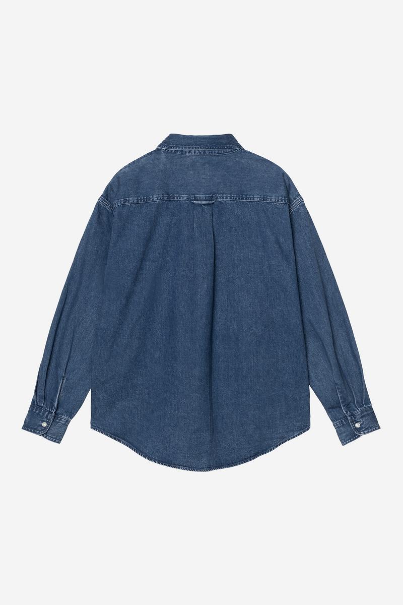 Carhartt L/S Lucas Shirt - Blue, Stone washed