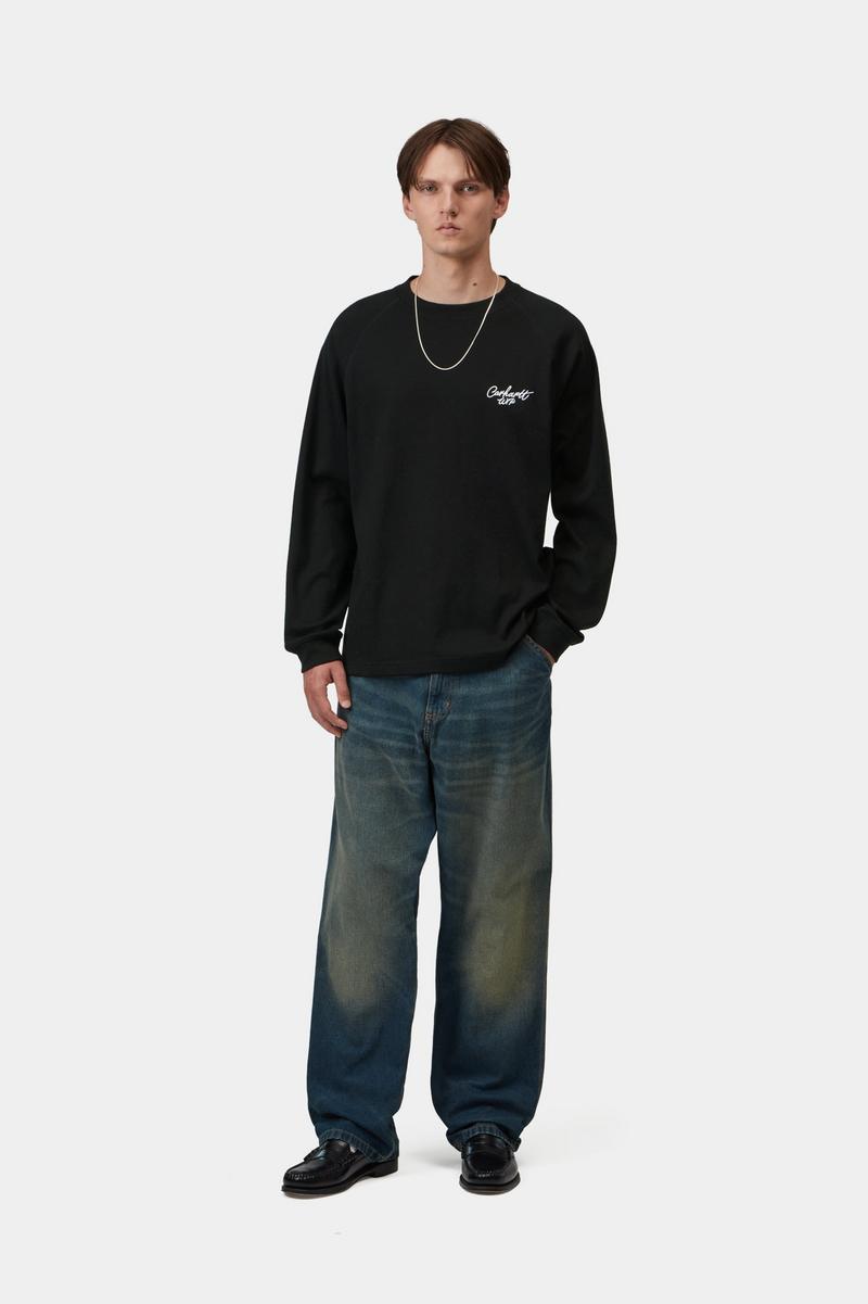 Carhartt L/S Signature Rib T-Shirt - Black / White