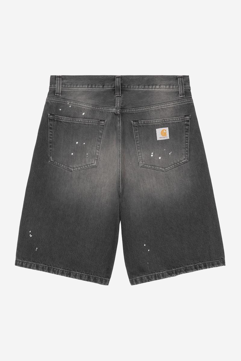 Carhartt Landon Short - Black, Destroy wash, splatter