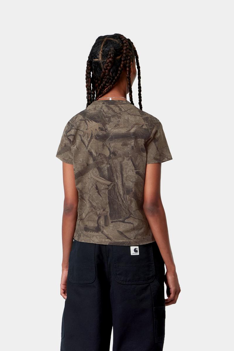 Carhartt S/S Feather Tree T-Shirt - Camo Feather Tree, Khaki / Shungite, Garment dyed
