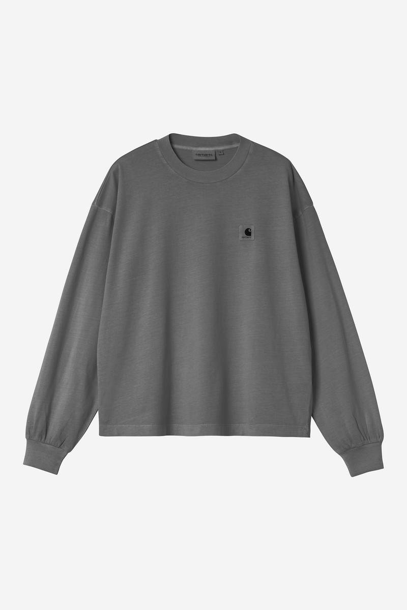 Carhartt L/S Nelson T-Shirt - Black, Garment dyed