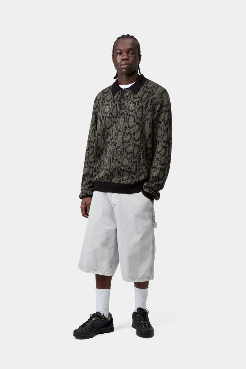 Carhartt L/S Snake Polo - Snake Camo Jacquard, Leaf