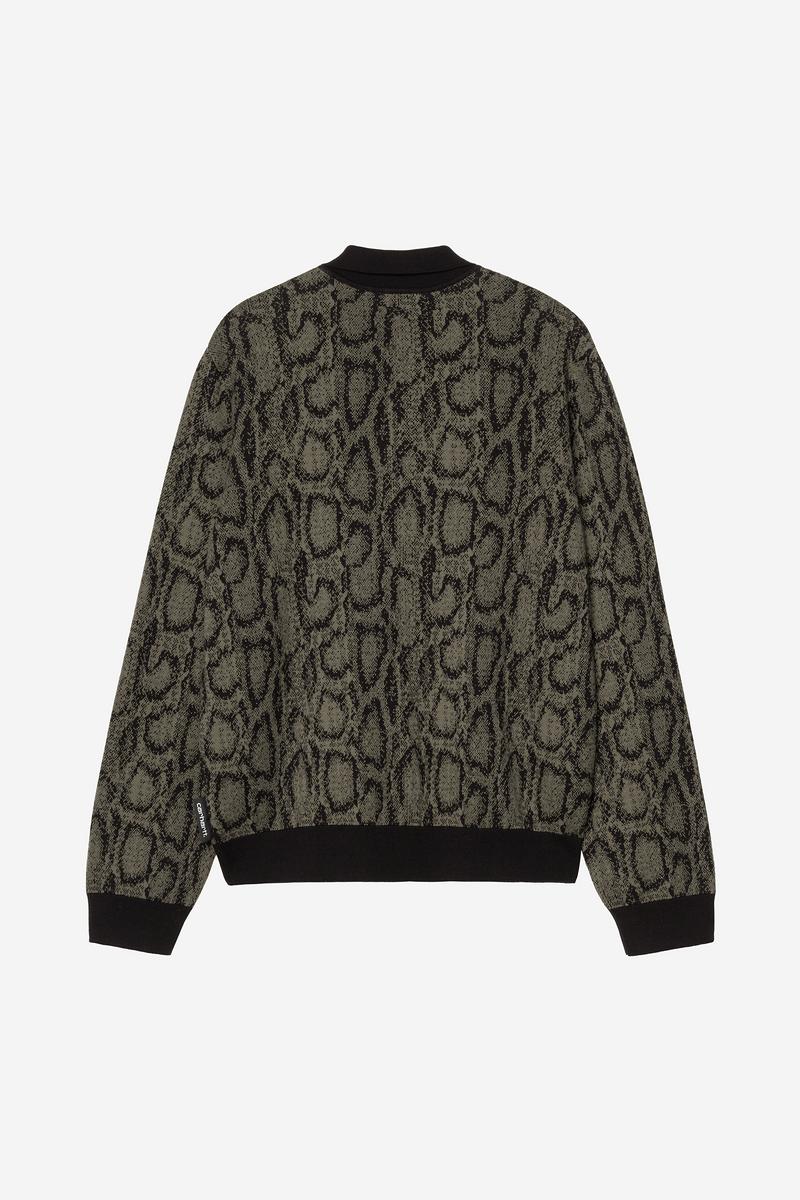 Carhartt L/S Snake Polo - Snake Camo Jacquard, Leaf