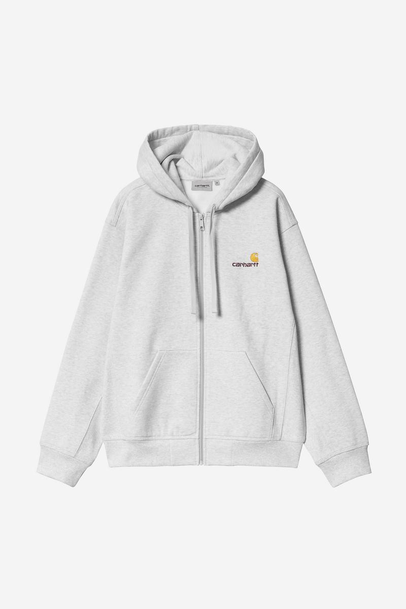 Carhartt Hooded American Script Jacket - Ash Heather