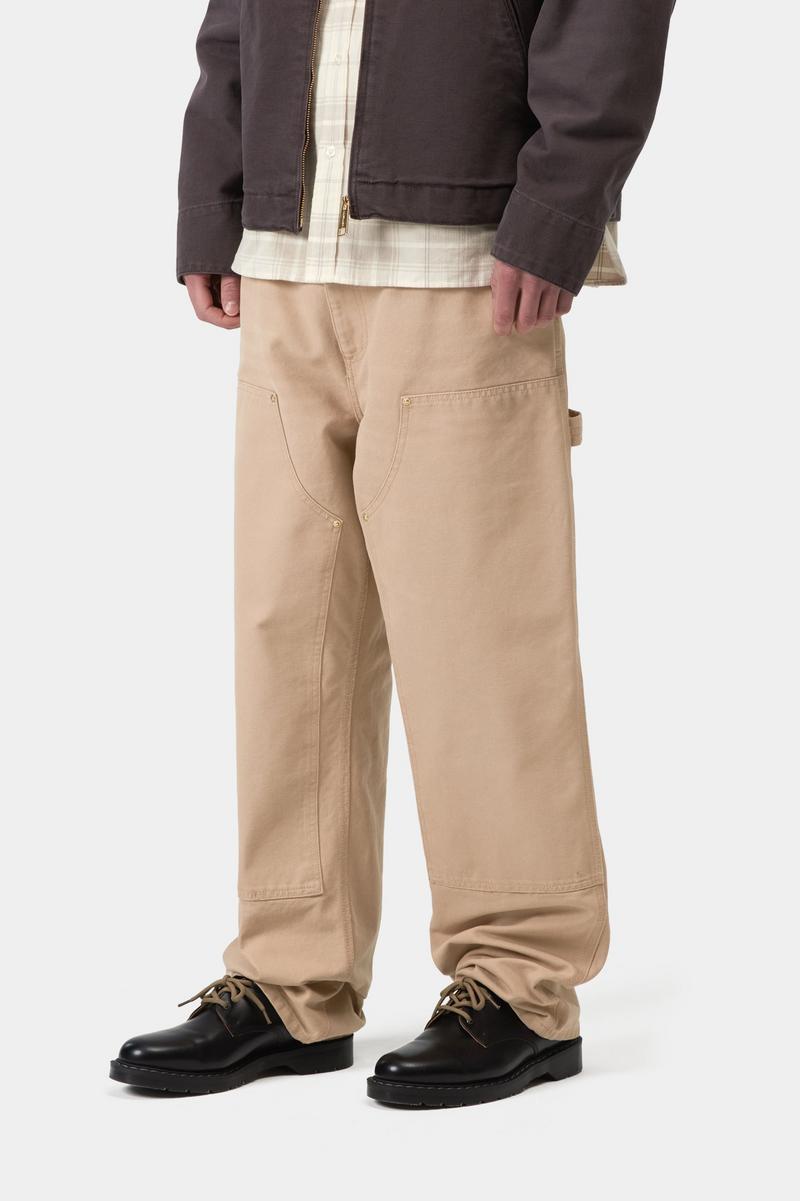 Carhartt Double Knee Pant - Dusty H Brown, Stone canvas