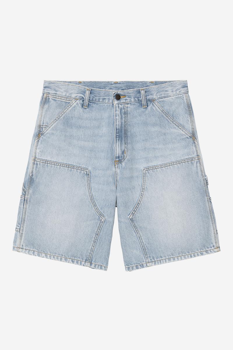 Carhartt Double Knee Short - Blue, Heavy worn bleached