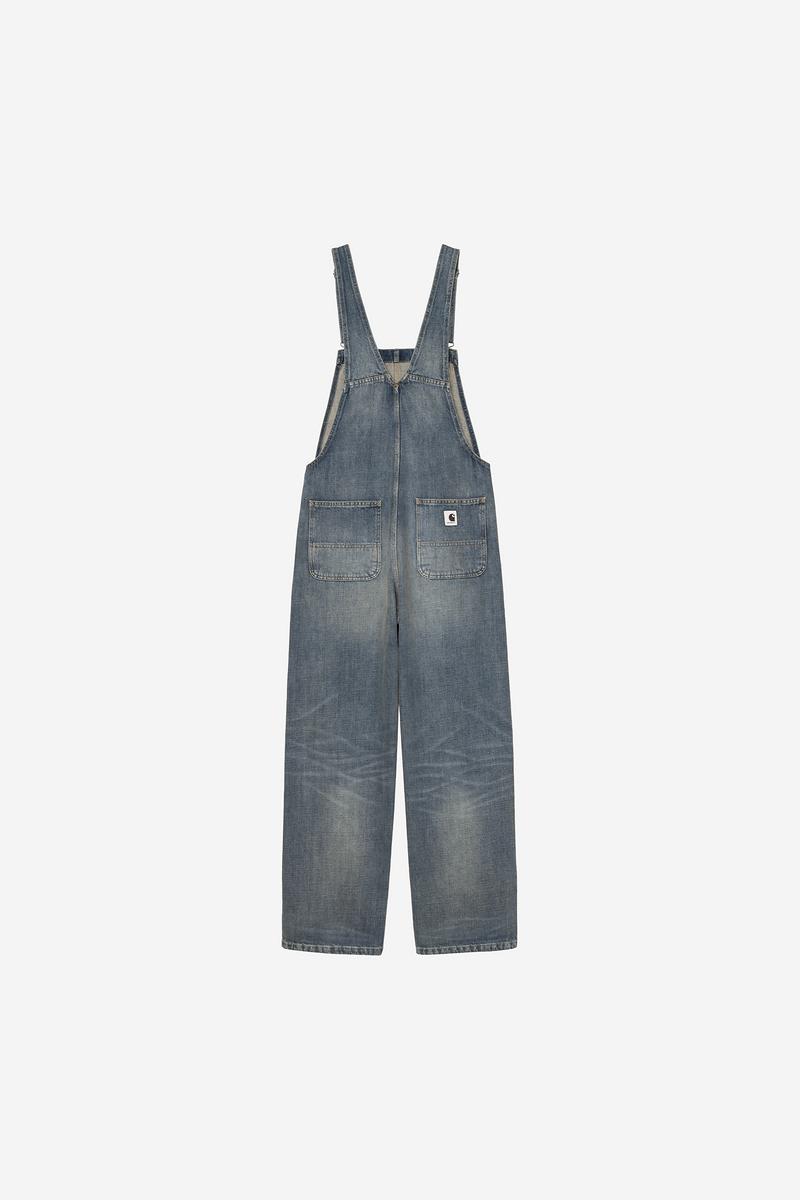 Carhartt Bib Overall Straight - Blue, Worn used wash