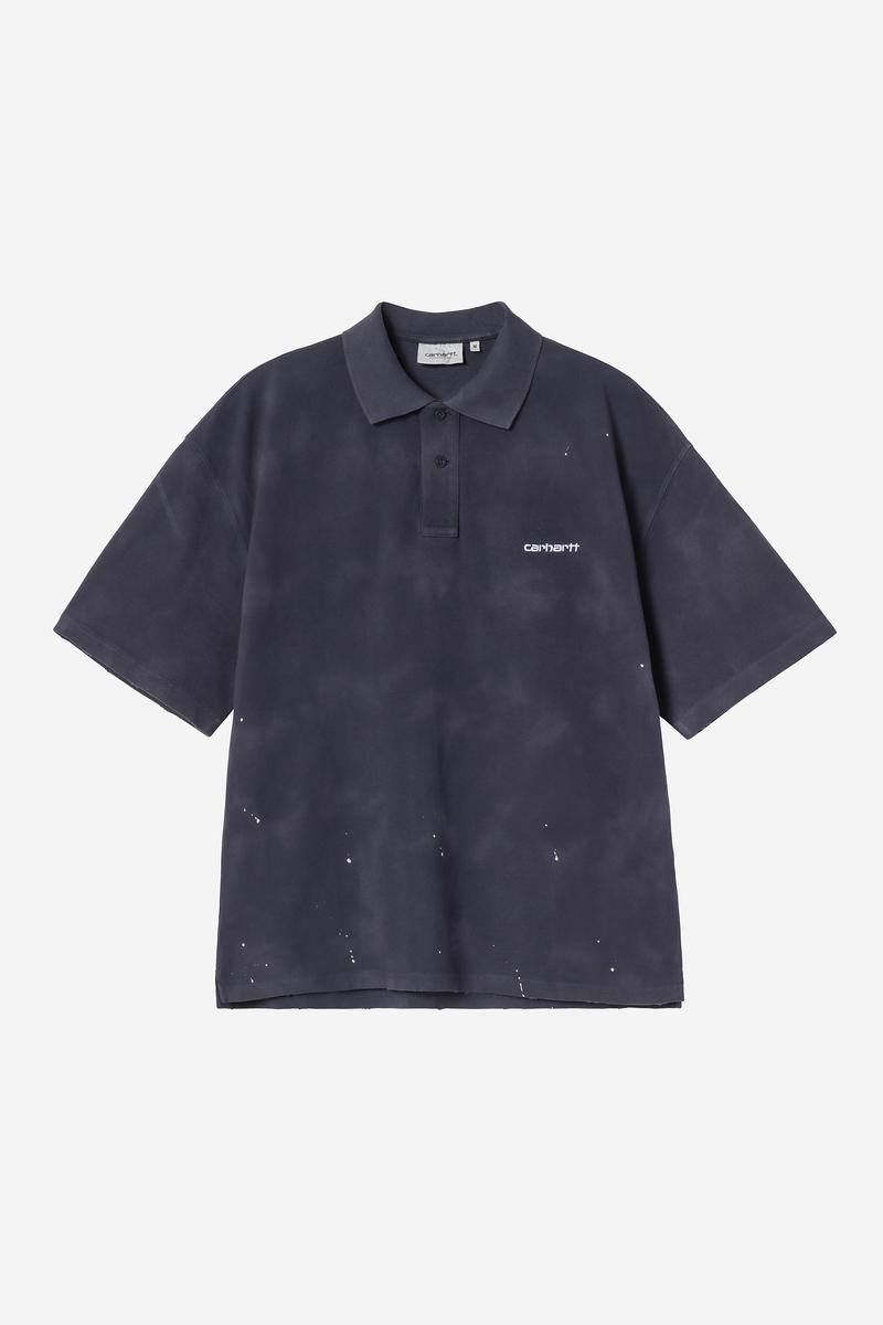 Carhartt S/S Painter Polo - Dark Navy, Destroy wash, splatter