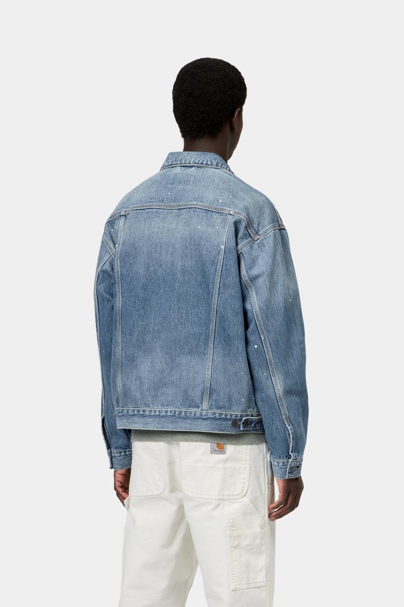 Carhartt Helston Jacket - Blue, Destroy wash, splatter