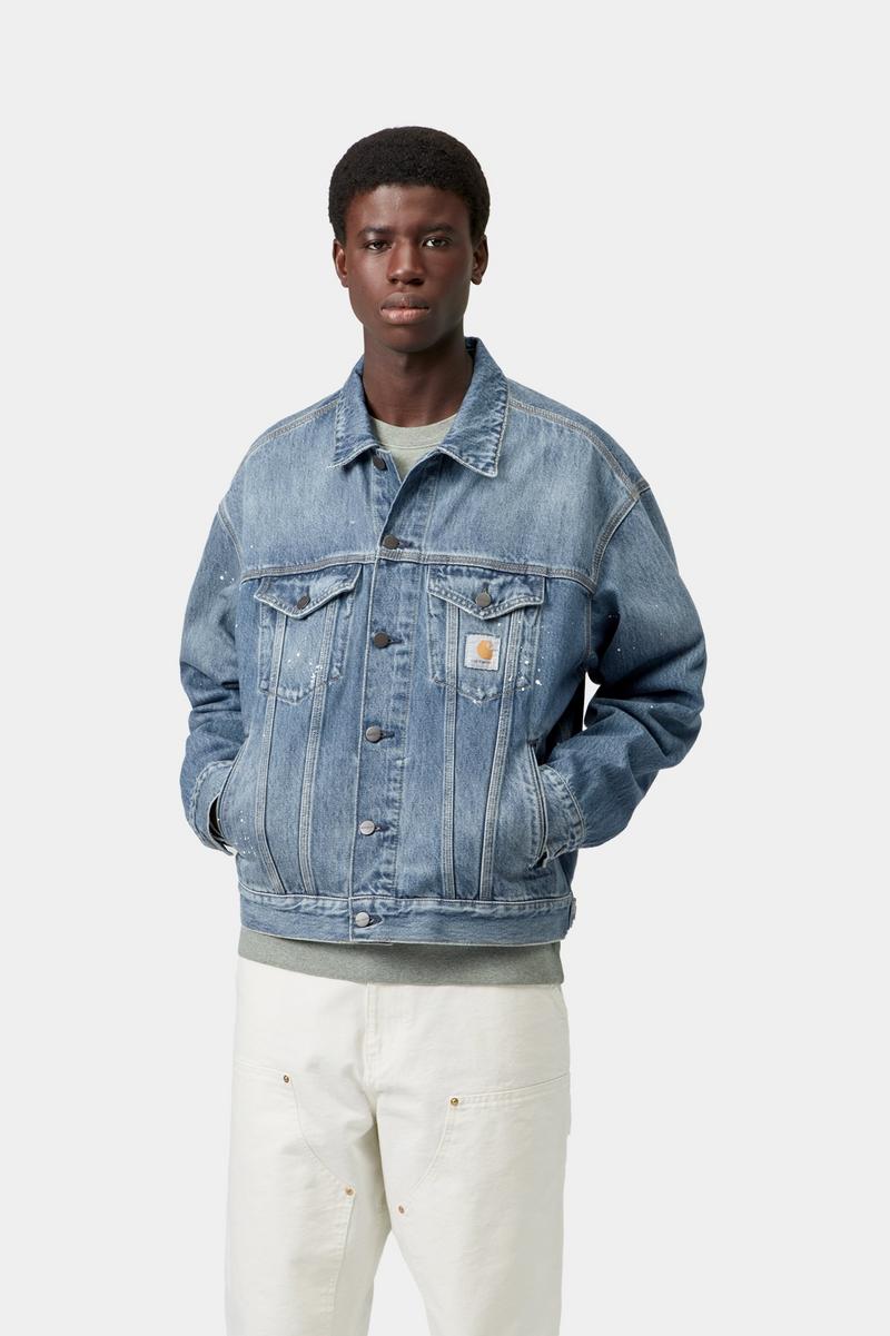 Carhartt Helston Jacket - Blue, Destroy wash, splatter
