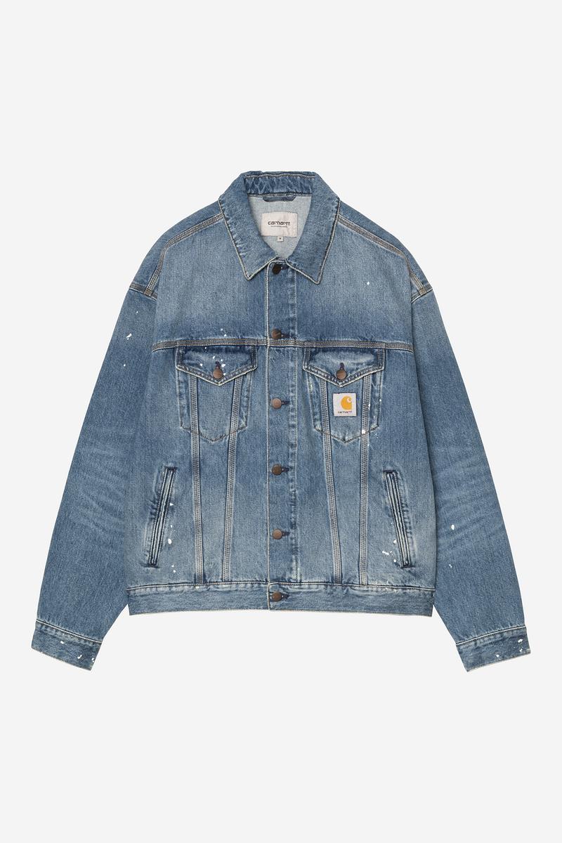 Carhartt Helston Jacket - Blue, Destroy wash, splatter