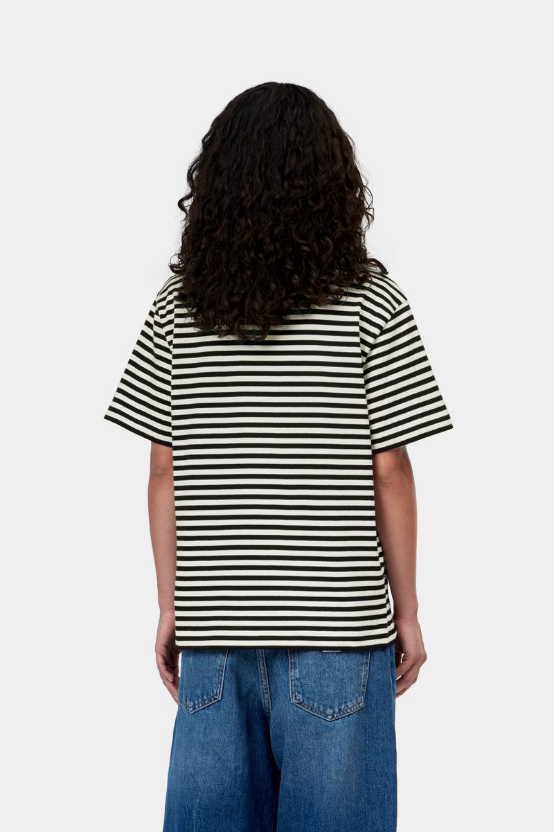 Carhartt S/S Essy T-Shirt - Essy Stripe, Black / Wax