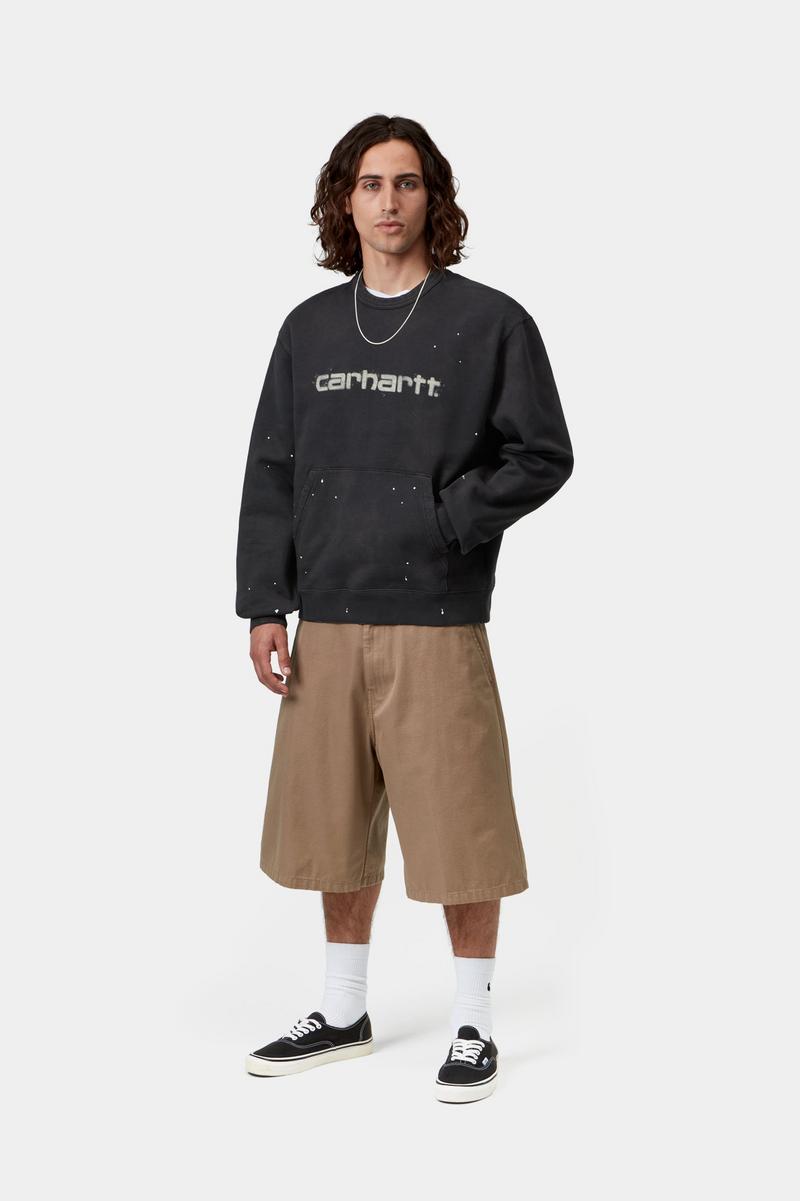 Carhartt Painter Sweatshirt - Black, Destroy wash, splatter