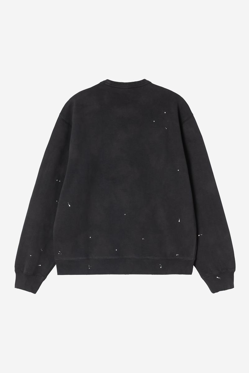 Carhartt Painter Sweatshirt - Black, Destroy wash, splatter