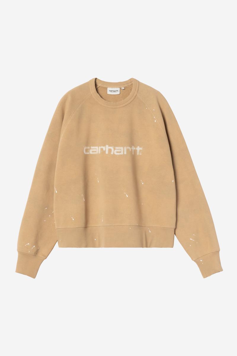 Carhartt Painter Sweatshirt - Dusty H Brown, Destroy wash, splatter