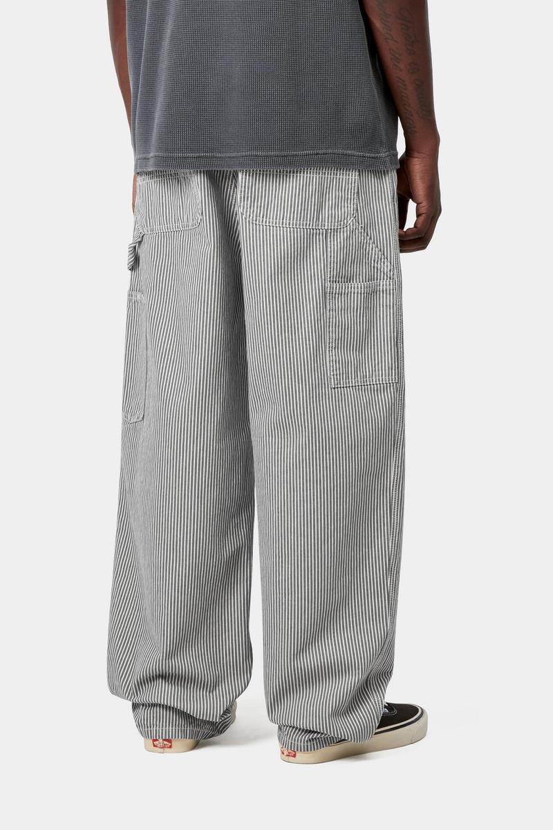 Carhartt Mercer Single Knee Pant - Mercer Stripe, Graphite / Wax, Stone washed